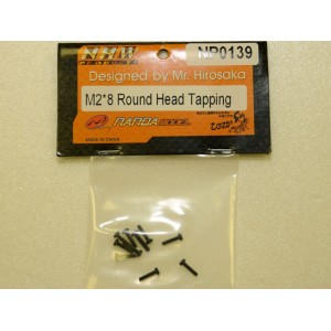 NP0139 M2x8 műanyag csavar, hengeres fejű (10db)